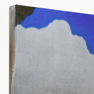 Close-up detail of “The Bond Between Thunder and Dawn” by Weseeclearly (Winston Chmielinski), showing printed canvas texture and the photographed edge wrap.